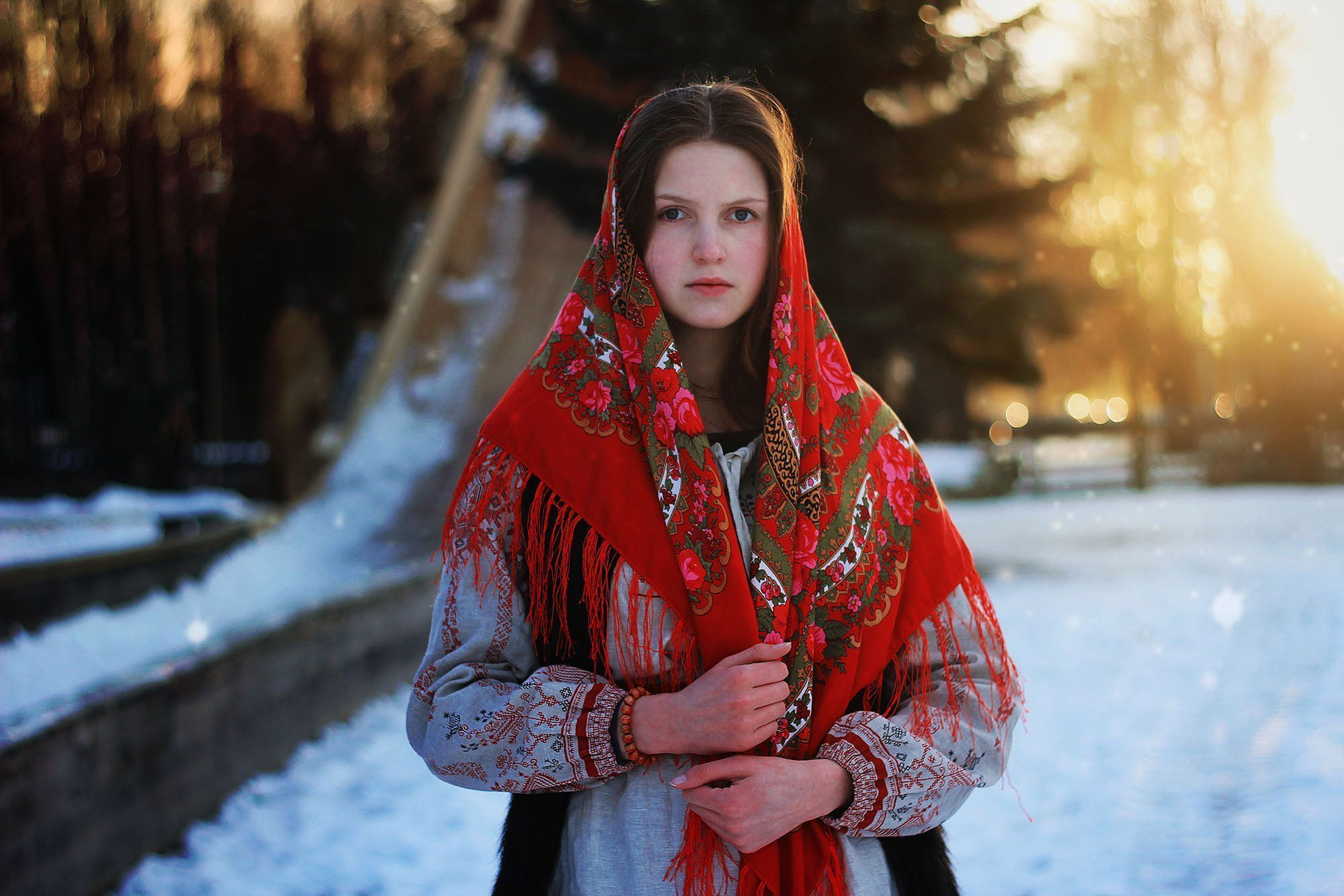 Girls in Slavic costumes in Putian